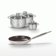 Lot Poêle 32 cm et 3 Faitouts 12/20/24 cm Elo Bistro Line - gris 3176239985245