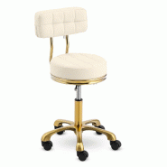 Physa - physa Tabouret à roulettes - avec dossier - 51 - 66 cm - 150 kg - beige/doré Tabouret à roulettes professionnel Tabouret à - multicolore m