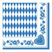 Serviettes pliage ¼ 40 cm x 40 cm "Bavarois bleu" (250 unités) PAPSTAR - bleu 10646