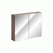 STELLAMEUBLES Meuble salle de bain miroir 80cm aspect chêne Santa Fe - 3667335108770
