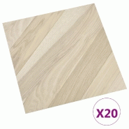 Vidaxl planches de plancher autoadhésives 20 pcs pvc 1,86m² beige rayé 330133