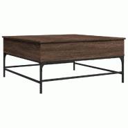 VidaXL Table basse chêne marron 95x95x45 cm bois d'ingénierie et métal Modèle Apex Urban Élite - 3217068
