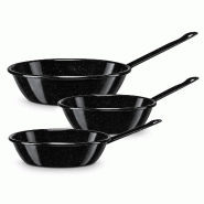 Wellhome Well Home - Set de 3 Poêles Profondes à Bord Haut Jaspeada en Acier Émaillé Ø20/24/28 cm - acier PK11176