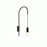 Zafferano - Applique Filo, orientable à 200, métal peint, ampoule E27 max 60W incluse, H 61cm - Noir - noir 8054346790141