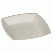 Assiette carrée Gala bagasse laminée banche 18,8x2,4cm - par 200