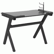 Bureau de jeu à LED en forme de Y noir 110x60x75 cm Modèle Atlas Office Pro Confort - 8720286566817