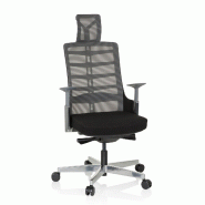Chaise de bureau / fauteuil bureau SKARIF tissu maille / tissu noir hjh OFFICE - noir polyester 640400