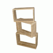 Cube Westside pin vieilli 29x19x50+ 34x19x55 + 39x19x60cm - par 3 - Ep.Bois 18mm