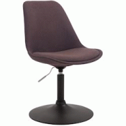 Décoshop26 - Chaise de salle à manger x1 pivotante hauteur réglable en tissu marron et pied trompette en métal noir 10_0003768 - marron 3000251757217 Décoshop26 - Chaise de salle à manger x1 pivotante hauteur réglable en tissu marron et pied trompette en métal noir 10_0003768 - marron 3000251757217