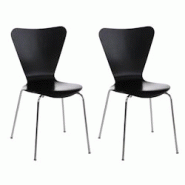 Décoshop26 - Lot de 2 chaises de séjour bureau en bois noir et métal CDS10014 - noir 3000205283601 Décoshop26 - Lot de 2 chaises de séjour bureau en bois noir et métal CDS10014 - noir 3000205283601