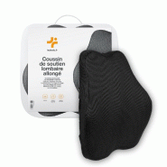 INPHYSIO Coussin lombaire allongé – mousse à mémoire, sangles réglables – 45x41x10,5 cm - noir 3760371010677