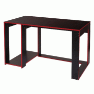 Mendler Bureau HWC-J26, table d'ordinateur table de bureau, 120x60x76cm ~ noir-rouge - noir Bois massif 75834