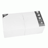 Papstar 250 serviettes, 3-plis pliage 1/4 33 cm x 33 cm blanc - blanc papier 12484