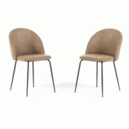 RATTATAN Lot de 2 chaises d’intérieur en similicuir, pieds en métal, design élégant pour cuisine, salle à manger, bar et restaurant – Sara– RATTATAN Lot de 2 chaises d’intérieur en similicuir, pieds en métal, design élégant pour cuisine, salle à manger, bar et restaurant – Sara–