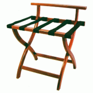 Repose valises pliable avec dossier en noyer 60x45x67cm