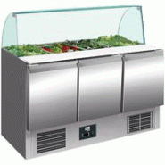 Saladette réfrigérée inox avec 3 portes et pare haleine verre - 368... - PS903CG