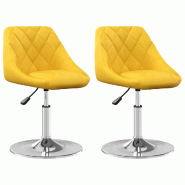 VidaXL Chaises à manger pivotantes lot de 2 jaune moutarde velours Modèle Ardelis - 335290