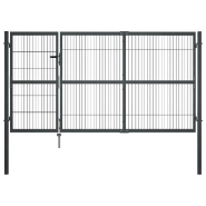 Vidaxl portillon avec poteaux acier 350 x 140 cm anthracite 144401