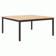 VidaXL Table basse Naturel 100 x 100 x 45 cm Bois de pin massif Modèle Zenith Compact - 892769