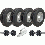 4.80/4.00-8 Twin Axle Trailer Kit High Speed Road Legal Wheels, Axles Hitch 4.80/4.00-8 Twin Axle Trailer Kit High Speed Road Legal Wheels, Axles Hitch