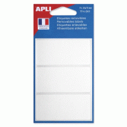 Apli Lot de 5 Etui de 15 étiquettes adhésives blanches, format 34 x 75 mm (7 feuilles / cdt) - 3270241010954