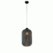 BeLight Suspension Krizia fer noir, câble réglable, verre soufflé miroir gris décor surélevé, 1 lumière, look sophistiqué - gris 8057724582048
