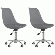 Décoshop26 - Lot de 2 chaises de salle à manger siège pivotant hauteur réglable en tissu gris clair DEC025233 - gris 3000255144112 Décoshop26 - Lot de 2 chaises de salle à manger siège pivotant hauteur réglable en tissu gris clair DEC025233 - gris 3000255144112