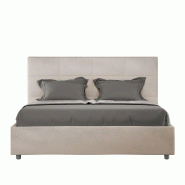 Lit Mika Avec Sommier Capitonné 160X200 Microfibre Sable - beige VE1620MIKA038-CR