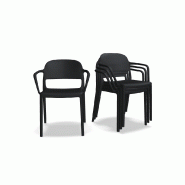 Lot de 4 chaises avec acc. BLENDY - noir