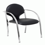 Piqueras y Crespo Pack 2 chaises Hellin noir en simili cuir, structure chromée. - noir multi-matériau PACK220CRSP840