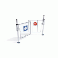 Portillon magasin barrière mécanique - ouverture 90° - fermeture automatique - système anti-panique - finition chromée - barreaux ou Plexi Portillon magasin barrière mécanique - ouverture 90° - fermeture automatique - système anti-panique - finition chromée - barreaux ou Plexi