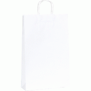 Sac kraft blanc 3 bouteilles poignées torsadées 26x8x40cm - par 100