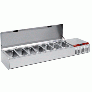 Saladette à ingrédient à poser gn 7x1/3 avec couvercle inox - PSY175G/CP9