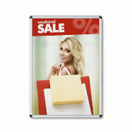 SHOWDOWN Displays Exposiciónate Cadre Clic-Clac Standard A1 Coins Arrondis 25 mm KRA1R25 - argenté aluminium KRA1R25