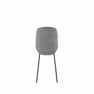 Stones Chaise de salle à manger Eva avec assise en tissu gris clair et structure en polypropylène - Piètement en métal noir - Dimensions 46 x 57 x