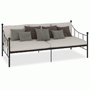 VidaXL Cadre de lit de repos sans matelas noir métal 90x200 cm Modèle Xervioris - 284669