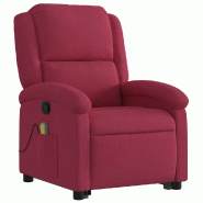 VidaXL Fauteuil de massage inclinable Rouge bordeaux Velours Modèle Ivoriax - 3204316
