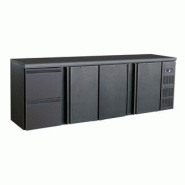 Arrière bar réfrigérée noir 3 portes et 2 tiroirs l2542mm 7450.0326 COMBISTEEL