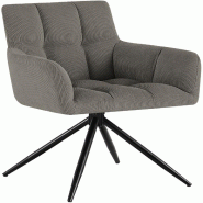 CLP Chaise de salle à manger Jonah en velours côtelé Cordon HBT: 87x59x59 cm Taupe - gris textile 328080