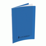 CONQUERANT Lot de 5 Cahier Sept PP piqué 17x22, 192p./96 feuilles 70g/m², Séyès, coloris bleu - 3020120105468