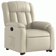 Fauteuil inclinable Crème Similicuir Modèle Zerlonia - 8721012177536