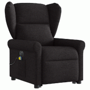 Fauteuil inclinable de massage électrique Noir Tissu Modèle Amandine - 8721102963889