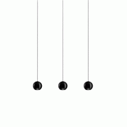 Gea Luce Lampe À Suspension Linéaire Multiple Guya S/3 24W Led 3000K 1525Lm 36° Noir Satiné - Gealuce - noir GUYA S/3 - NERO
