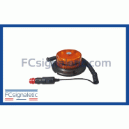 Gyrophare à LED extra plat orange embase magnétique prise allume cigare classe 1 LEDWORK LWK0375 Gyrophare à LED extra plat orange embase magnétique prise allume cigare classe 1 LEDWORK LWK0375