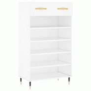 Helloshop26 - Armoire à chaussures design pratique rangement 60 x 35 x 105 cm en bois d'ingénierie blanc 02_0048717 - blanc aluminium 3000235438064