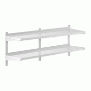 Helloshop26 - Étagère murale professionnel 2 tablettes 40 x 150 cm acier inoxydable 14_0001554 - 3000187358984