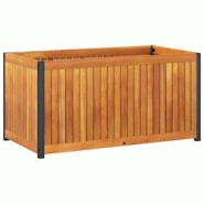 Helloshop26 - Jardinière bac lit surélevé plantes fleurs terrasse jardin 85 x 45 x 44 cm bois massif d'acacia et acier marron 02_0037961 - 30002140 Helloshop26 - Jardinière bac lit surélevé plantes fleurs terrasse jardin 85 x 45 x 44 cm bois massif d'acacia et acier marron 02_0037961 - 30002140