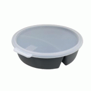 KOZIOL Bol réemployable 1 100 ml à 2 compartiments avec couvercle - gris plastique polypropylène 3434030039735