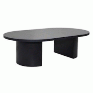Oviala Business Table basse ovale 120 cm moderne effet bois noir - noir Bois massif 113773 Oviala Business Table basse ovale 120 cm moderne effet bois noir - noir Bois massif 113773
