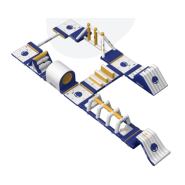 Parcours  gonflable aquatique - Ligne double